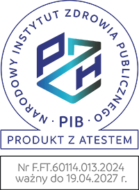 Product certified by the National Institute of Public Health – National Institute of Hygiene (Poland).